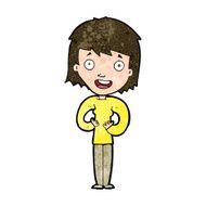 cartoon happy woman N225