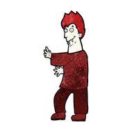 cartoon vampire waving hands N9