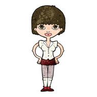 cartoon woman with hands on hips N181
