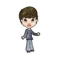 cartoon woman shrugging shoulders N410