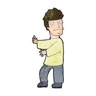 cartoon nervous man N129