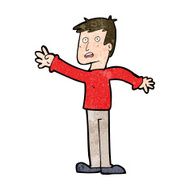 cartoon worried man reaching N17