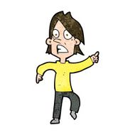 cartoon worried man pointing N25