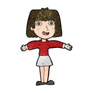 cartoon excited woman N115