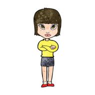 cartoon woman with crossed arms N39