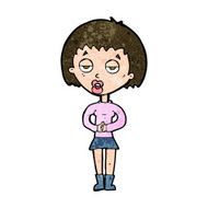 cartoon bored woman waiting N7