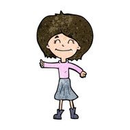cartoon happy girl giving thumbs up symbol N9