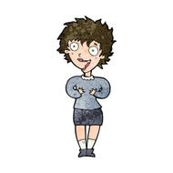 cartoon excited woman N118