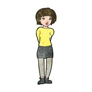 cartoon shy woman N42