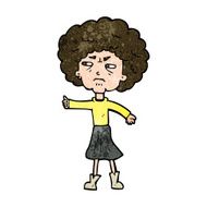 cartoon annoyed old woman N16