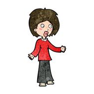 cartoon surprised woman N203