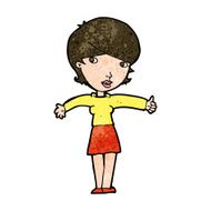 cartoon woman giving thumbs up symbol N57
