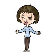 cartoon suspicious woman N17