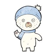 cartoon waving polar bear N29