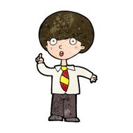 cartoon school boy answering question N42