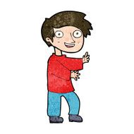 cartoon excited boy N131