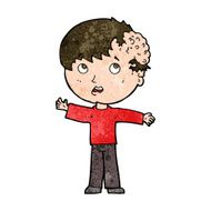 cartoon boy with growth on head N32