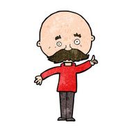 cartoon bald man with idea N19