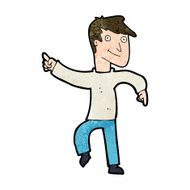 cartoon happy man pointing N52