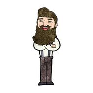 cartoon happy man with beard N38