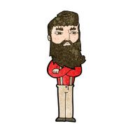 cartoon serious man with beard N17