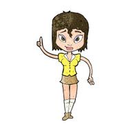cartoon woman making point N17