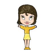cartoon woman with open arms N82