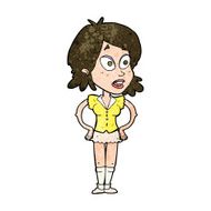 cartoon woman with hands on hips N182