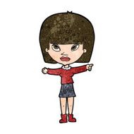 cartoon woman pointing N182