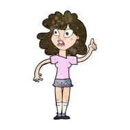 cartoon woman making point N18