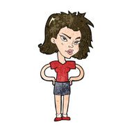cartoon woman with hands on hips N183