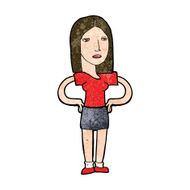 cartoon woman with hands on hips N184