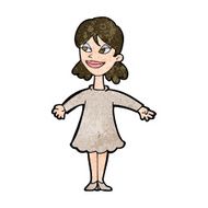 cartoon woman with open arms N84
