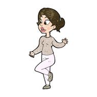 cartoon friendly woman waving N42