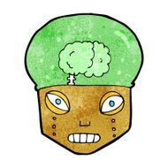 cartoon spooky robot head N10