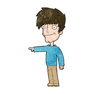 cartoon happy man pointing N53