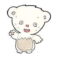 cartoon polar bearcub waving N5