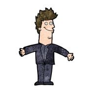 cartoon happy man with open arms N10