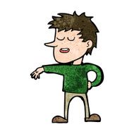 cartoon man making dismissive gesture N16