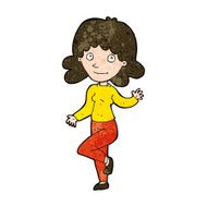cartoon friendly woman waving N43