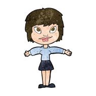 cartoon woman with open amrs N7