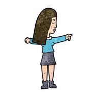 cartoon woman pointing N183