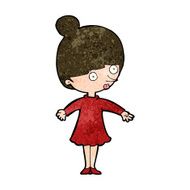 cartoon surprised woman N205