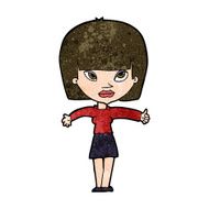 cartoon woman giving thumbs up symbol N58