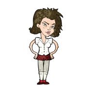 cartoon woman with hands on hips N185