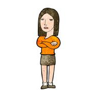 cartoon woman with folded arms N25