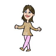 cartoon woman with no worries N32