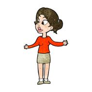 cartoon pretty woman explaining something N9