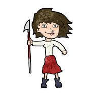 cartoon woman with spear N9
