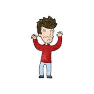 cartoon frightened man N88